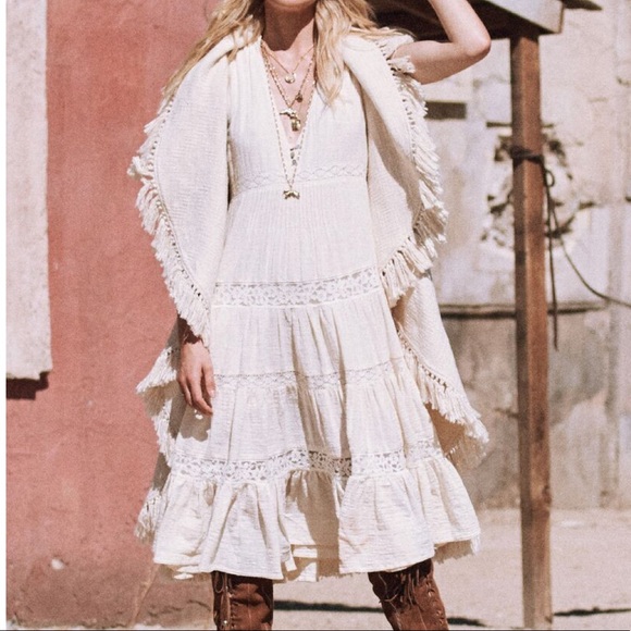 Spell Doe Eyed Midi Dress in Cream - Picture 7 of 16